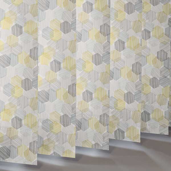 Hexagon Yellow Made to Measure Vertical Blind