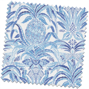 Bill-Beaumont-Tru-Blue-Bromelaid-Classic-Blue-fabric-for-made-to-measure-Roman-Blinds