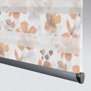 Senses Mirage Posy Tangerine Made to Measure Roller Blind