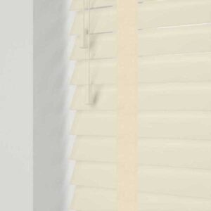 Cream Sunwood Venetian Gloss 50mm Slat Size - Flatweave Tapes