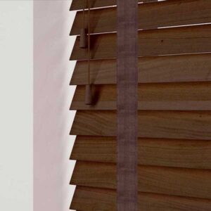 Fired Walnut Sunwood Venetian 50mm Slat Size Soft Grain - Herringbone Tapes