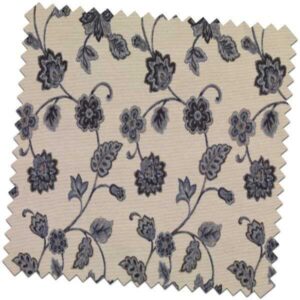 Jacobean Bess Indigo Made to Measure Curtains