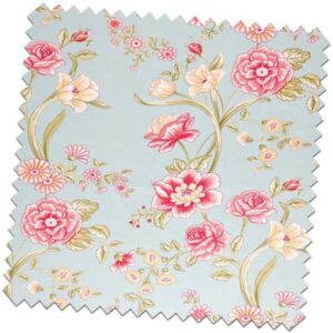 Timeless Vintage Flower Duck Egg Made to Measure Curtains