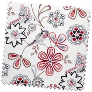 Whimsical Love Birds Cherry Made to Measure Curtains