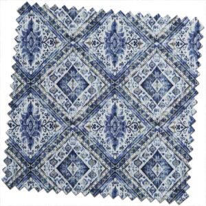 Tahiti Banyan Indigo Made to Measure Curtains